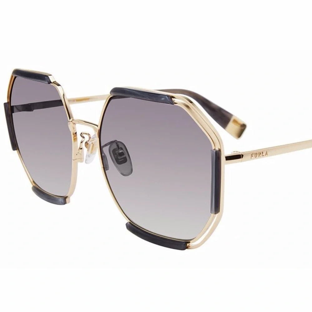New! Furla SFU785 0300 Stylish Gradient Sunglasses, Authentic